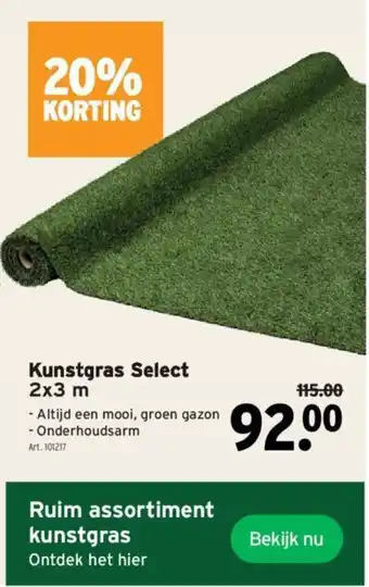 GAMMA Kunstgras Select 2x3 m aanbieding