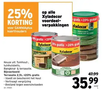 GAMMA Xyladecor Terrasolie 2,5L aanbieding
