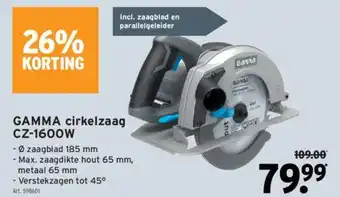 GAMMA Cirkelzaag CZ-1600W aanbieding