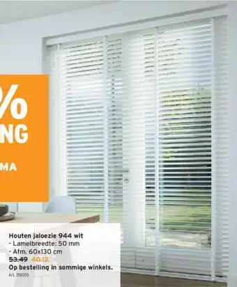 GAMMA Houten jaloezie 944 wit aanbieding
