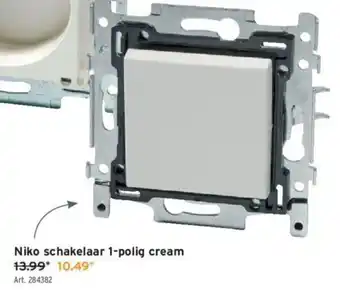 GAMMA Niko schakelaar 1-polig cream aanbieding