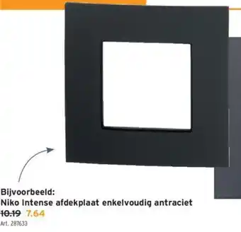 GAMMA Niko Intense afdekplaat enkelvoudig antraciet aanbieding