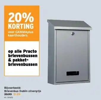GAMMA Brievenbus Dublin zilvergrijs aanbieding