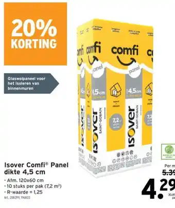 GAMMA Isover Comfi Panel dikte 4,5 cm aanbieding