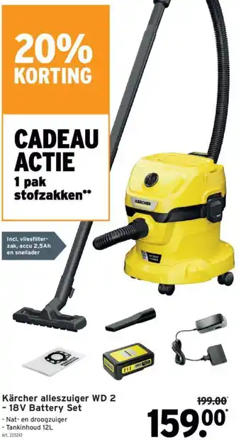 Kärcher alleszuiger WD 2 - 18V Battery Set