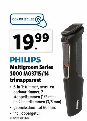 Lidl Philips Multigroom Series Trimapparaat aanbieding