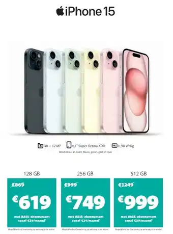 Base iPhone 15 aanbieding