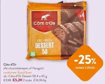 OKay Côte d’Or alle chocoladerepen of Nougatti aanbieding