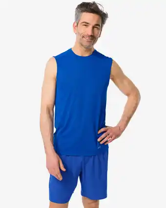 HEMA HEMA Heren Sportsinglet Blauw (blauw) aanbieding