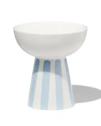 HEMA schaaltje op voet Ø11x11.6 Tafelgenoten new bone wit met blauw aanbieding
