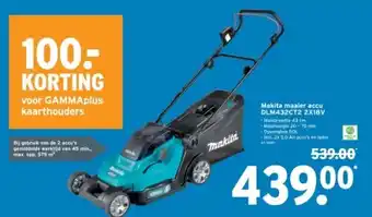 GAMMA Makita maaier accu DLM432CT2 2X18V aanbieding