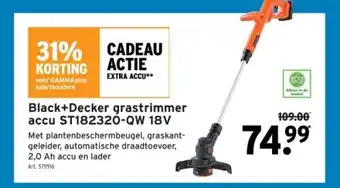 GAMMA Black+Decker grastrimmer accu ST182320-QW 18V aanbieding