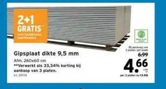 GAMMA Gipsplaat dikte 9,5 mm aanbieding