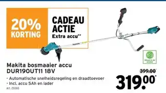 GAMMA Makita bosmaaier accu DUR190UT11 18V aanbieding