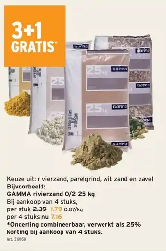 GAMMA GAMMA rivierzand 0/2 25 kg aanbieding