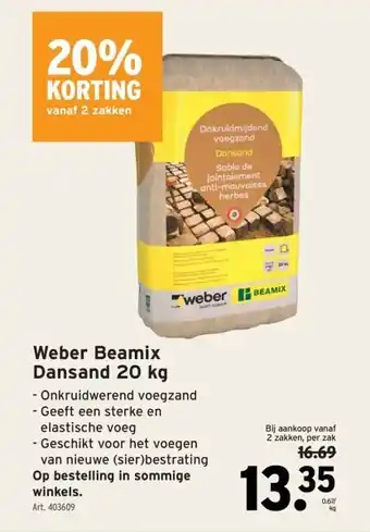 GAMMA Weber Beamix Dansand 20 kg aanbieding