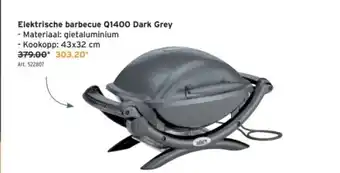 GAMMA Elektrische barbecue Q1400 Dark Grey aanbieding