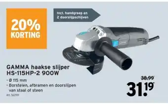 GAMMA GAMMA haakse slijper HS-115HP-2 900W aanbieding
