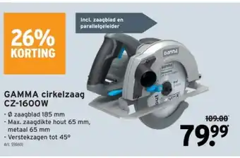 GAMMA GAMMA cirkelzaag CZ-1600W aanbieding