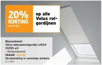 GAMMA Velux dakraamrolgordijn UK04 1025S wit aanbieding