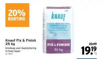 GAMMA Knauf Fix & Finish 25 kg aanbieding