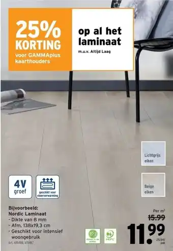 GAMMA Nordic Laminaat aanbieding