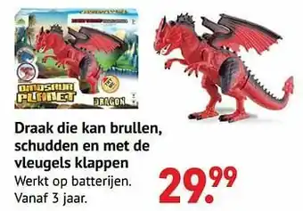 Multi bazar Draak die kan brullen, schudden en met de vleugels klappen aanbieding