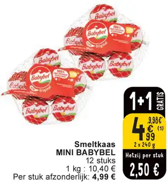 Cora Smeltkaas MINI BABYBEL 2 x 240g aanbieding