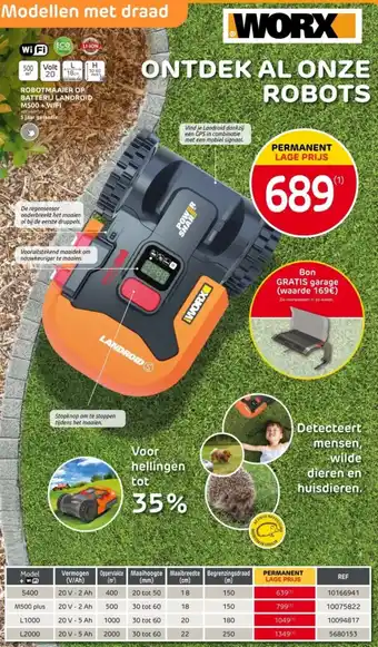 Brico ROBOTMAAIER OP BATTERIJ LANDROID M500+ WIFI aanbieding