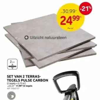 Brico SET VAN 2 TERRASTEGELS PULSE CARBON aanbieding