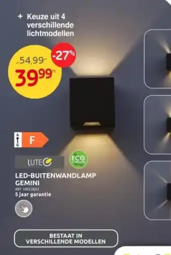 Brico LED-BUITENWANDLAMP GEMINI aanbieding