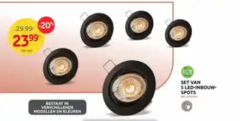 Brico SET VAN 5 LED-INBOUW- SPOTS aanbieding