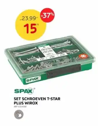 Brico SPAX SET SCHROEVEN T-STAR PLUS WIROX aanbieding