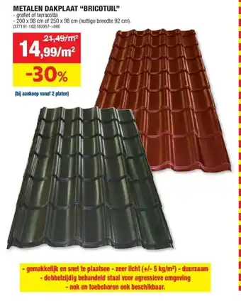 Hubo METALEN DAKPLAAT “BRICOTUIL” aanbieding
