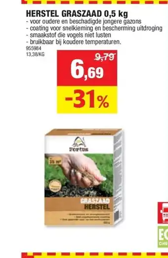 Hubo HERSTEL GRASZAAD 0,5 kg aanbieding