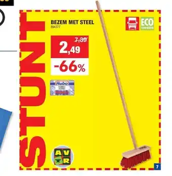Hubo BEZEM MET STEEL aanbieding