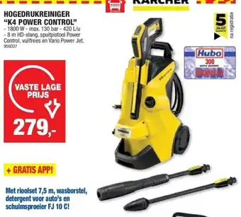 Hubo HOGEDRUKREINIGER “K4 POWER CONTROL” aanbieding