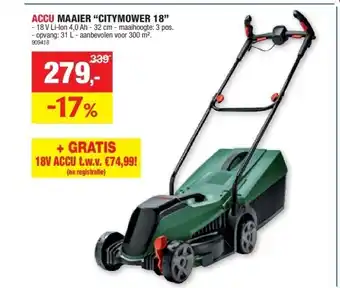 Hubo ACCU MAAIER “CITYMOWER 18” aanbieding