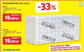 Hubo PIR-ISOLATIEPLAAT 120 x 60 cm 8 cm aanbieding
