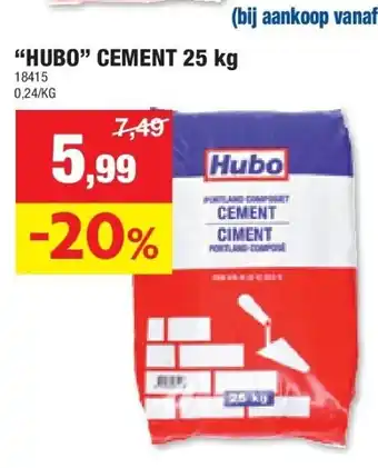 Hubo “HUBO” CEMENT 25 kg aanbieding
