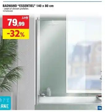 Hubo BADWAND “ESSENTIEL” 140 x 80 cm aanbieding
