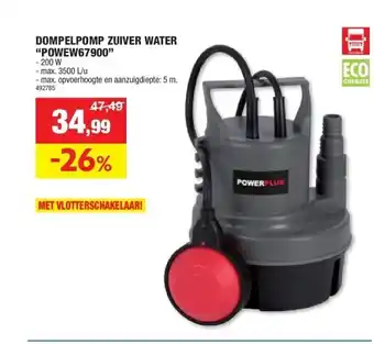 Hubo DOMPELPOMP ZUIVER WATER “POWEW67900” aanbieding