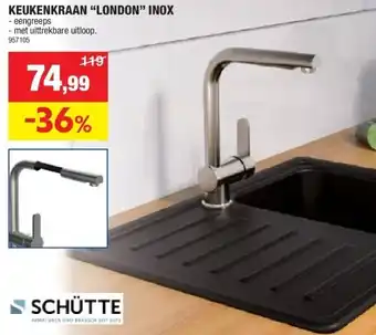 Hubo KEUKENKRAAN “LONDON” INOX aanbieding