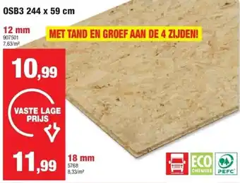 Hubo OSB3 244 x 59 cm aanbieding