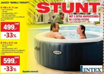 Hubo JACUZZI “BUBBLE THERAPY” aanbieding