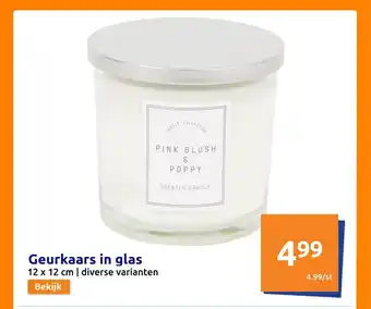 Action Geurkaars in glas 12 x 12 cm aanbieding