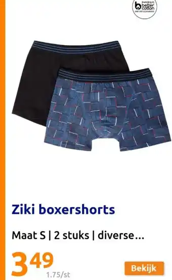 Action Ziki boxershorts maat S aanbieding