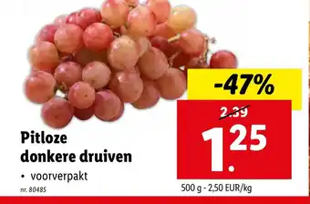Lidl Pitloze donkere druiven aanbieding