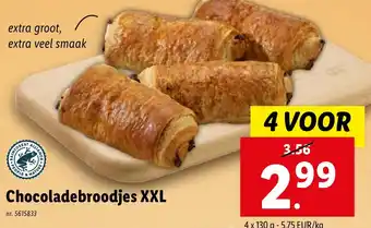 Lidl Chocoladebroodjes XXL 4 x 130 g aanbieding