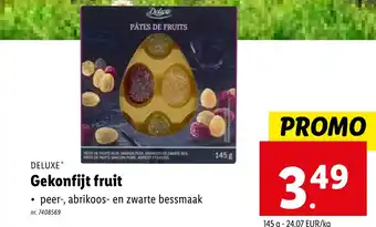 Lidl Deluxe Gekonfijt fruit 145 g aanbieding